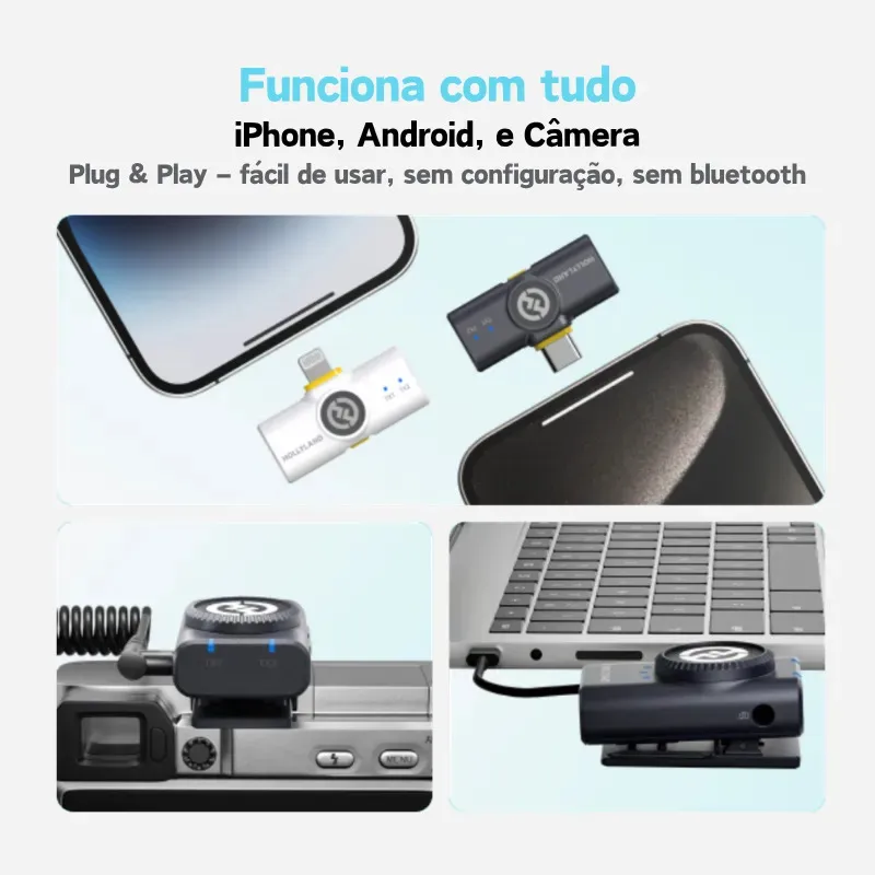 Microfone Hollyland Lark M2 Duo Combo Duplo Para 2 Pessoas Preto