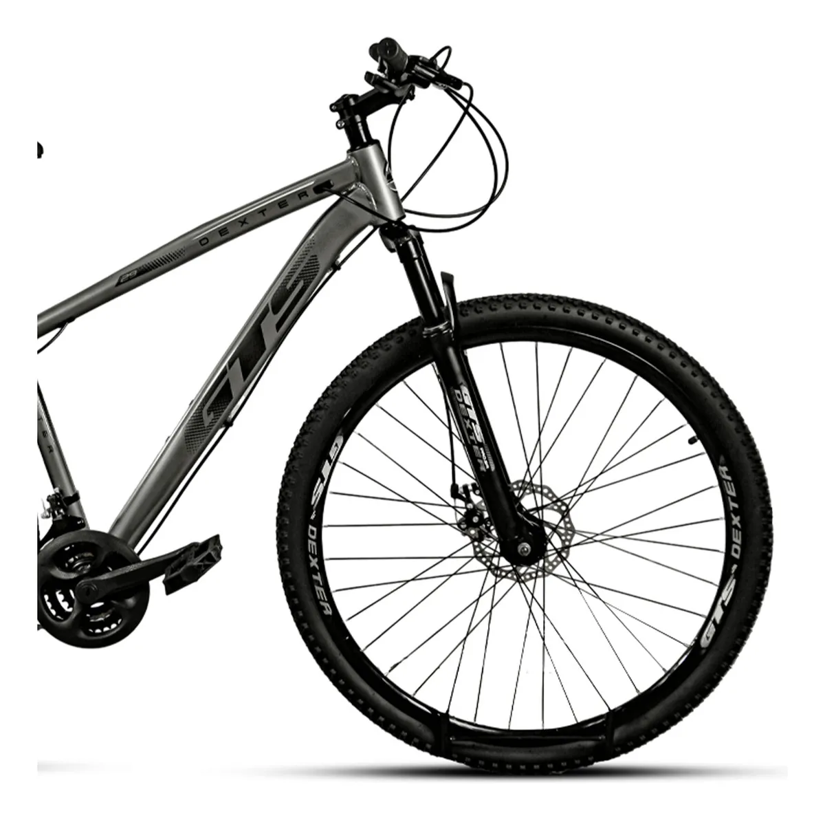 Bicicleta Aro 29 Gts Dexter 24 Marchas Freio A Disco Cor Grafite Com Preto Tamanho Do Quadro 21