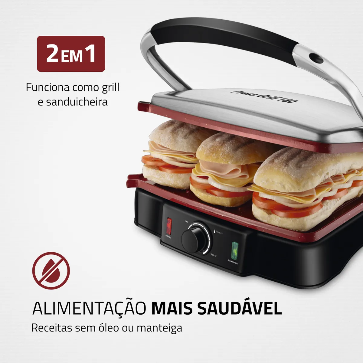 Press Grill 180° Mondial 2000W - PG-02