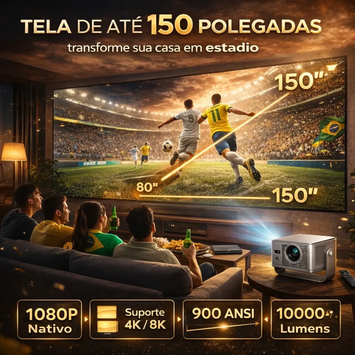 8k Projetor Smart Aliron Hy350 Max Android 14 1080p Nativo