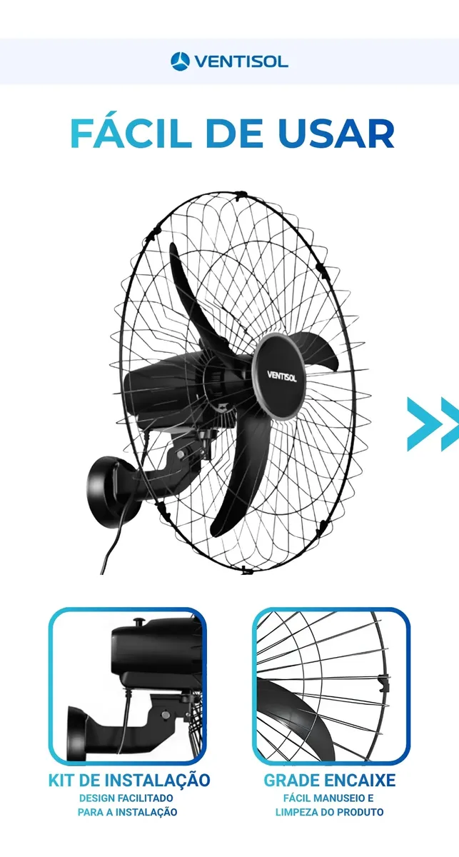 Kit 2 Ventilador Ventisol 60cm 147w Osc Parede Grade Aço Adicionar aos favoritos OFERTA IMPERDÍVEL